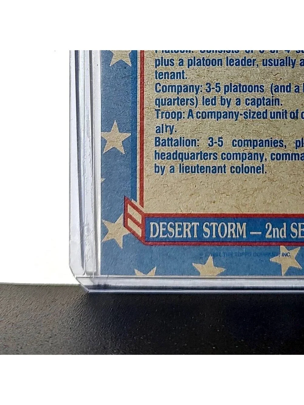Unit Sizes – A 1991 Topps Desert Storm #141 Card